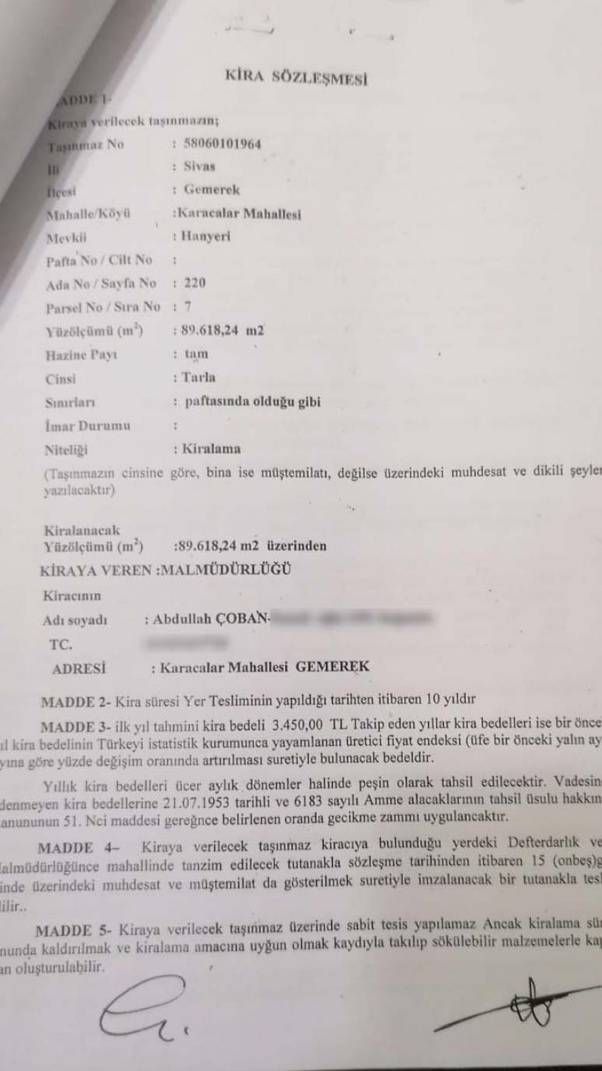 Sivas Gemerek’te bir Tarım skandalı. Mağdur bir Profesör!