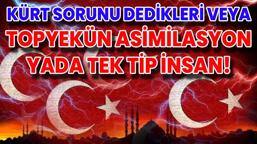 Kürt Sorunu Dedikleri veya Topyekûn Asimilasyon ya da Tek Tip İnsan!