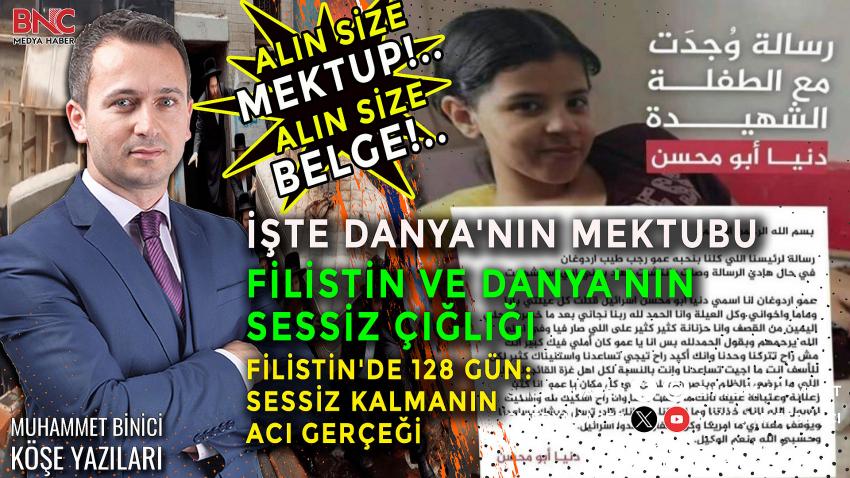 Alın Size Mektup!.. Alın Size Belge!.. İşte Danya’nın Mektubu Filistin’in ve Danya’nın Sessiz Çığlığı!..