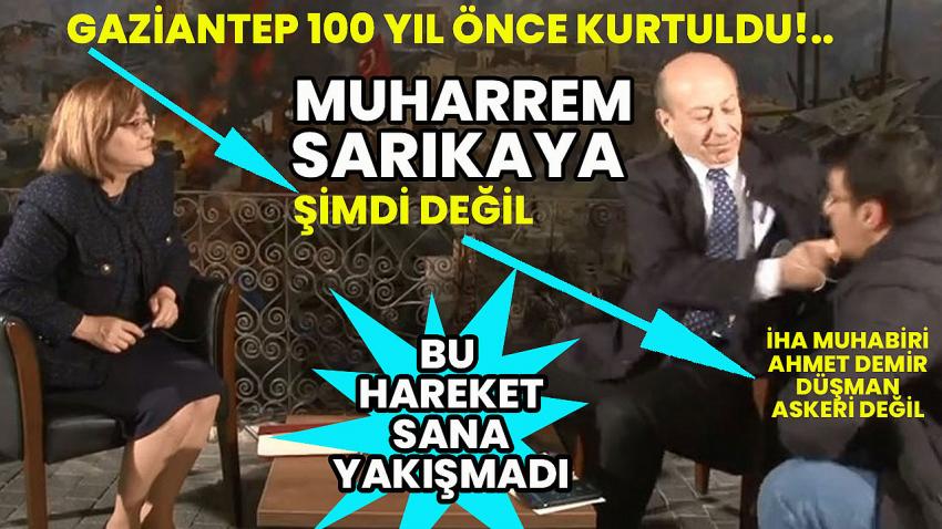 Muharrem Sarıkaya, canlı yayında yaşanan ses problemini çözmeye çalışan İHA muhabiri Ahmet Demir'e tokat attı